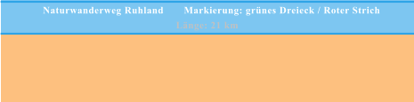 Naturwanderweg Ruhland       Markierung: grünes Dreieck / Roter Strich            Länge: 21 km
