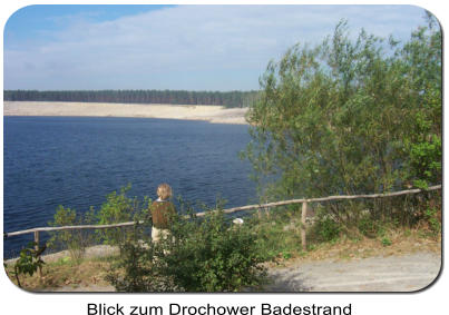 Drochower See mit Blick vom Radrundweg zum Drochower Badestrand