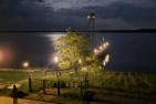 Großräschener Seebrücke bei Nacht